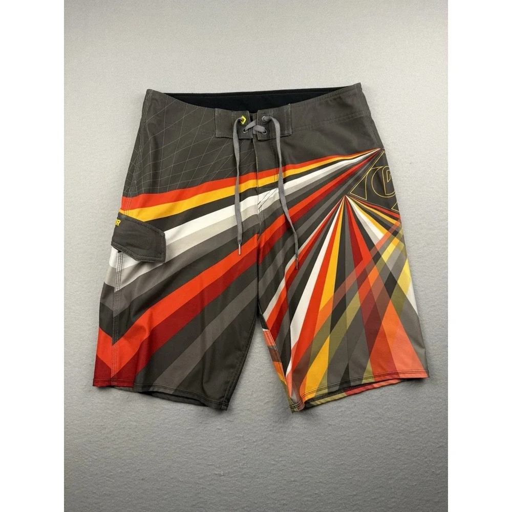 Y2K QuikSilver Board Shorts Men's Size 32 Multicolor Stripes